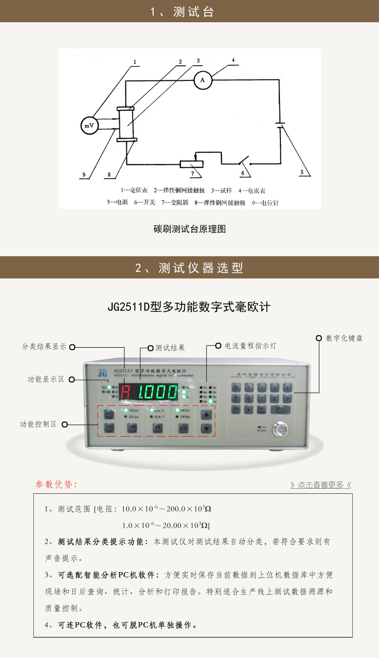 碳刷体电阻,毫欧计